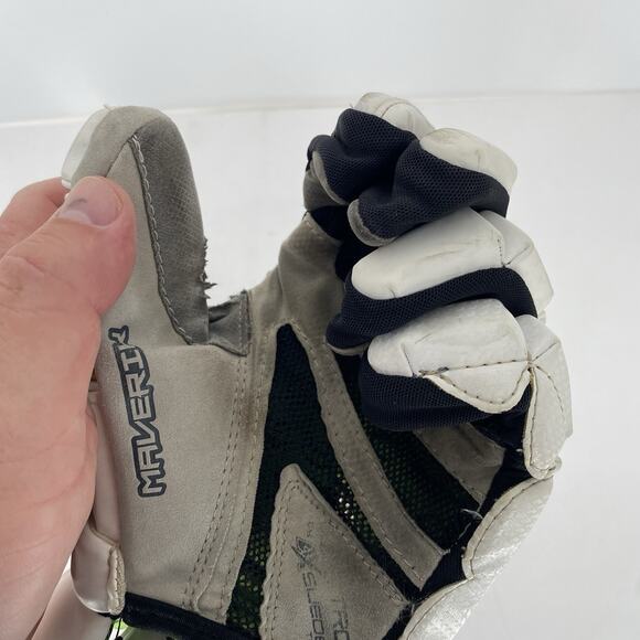 Maverick M4 375 Large 13” Lacrosse Gloves White - Picture 6 of 11
